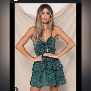 REVOLVE Runaway The Label Womens Polka Dot Dress Bow With Cut Out